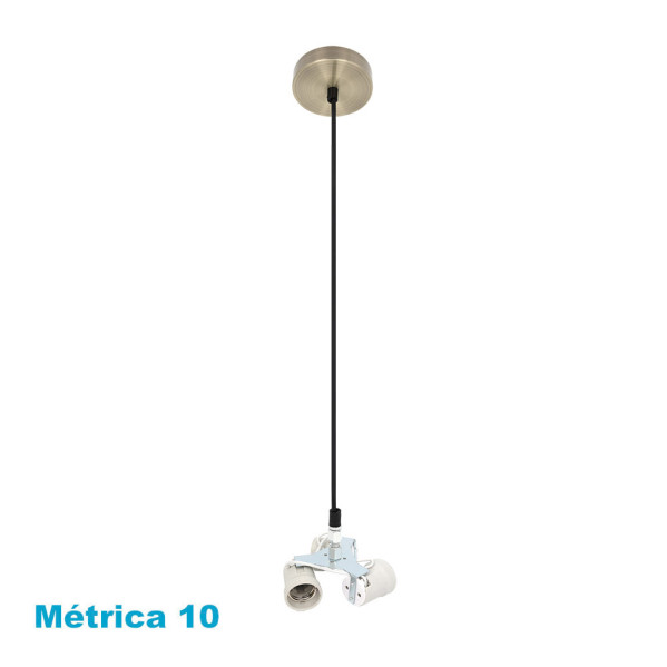 arm. Colgante Cara 3xe27 Cuero M10 Regx10x10 Cm