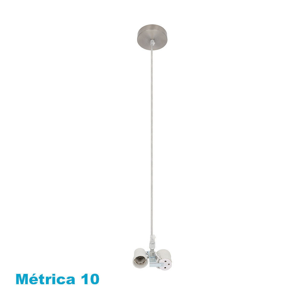 Arm. Colgante Cara 2xe27 Niquel M10 Regx10x10 Cm
