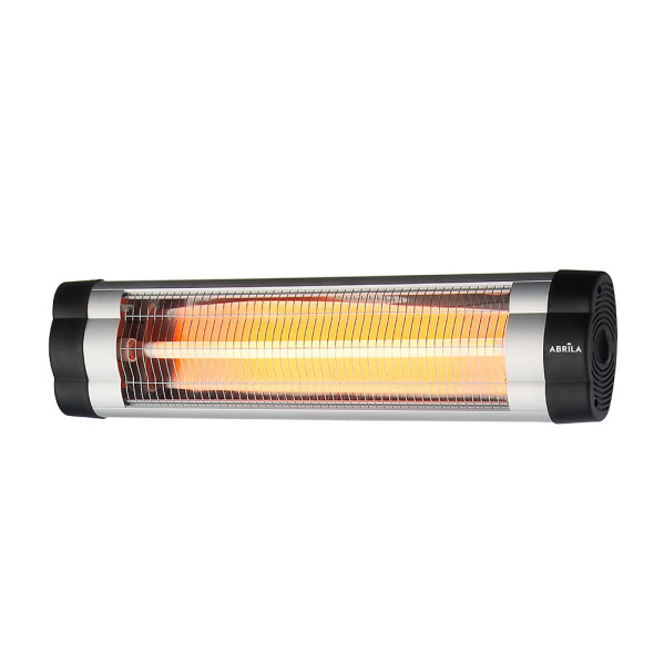 calefactor Exterior Cuarzo Austral 1500w Negro/cromo Infrarrojo Pie/pared Termost.reg.20x61x8,5cm