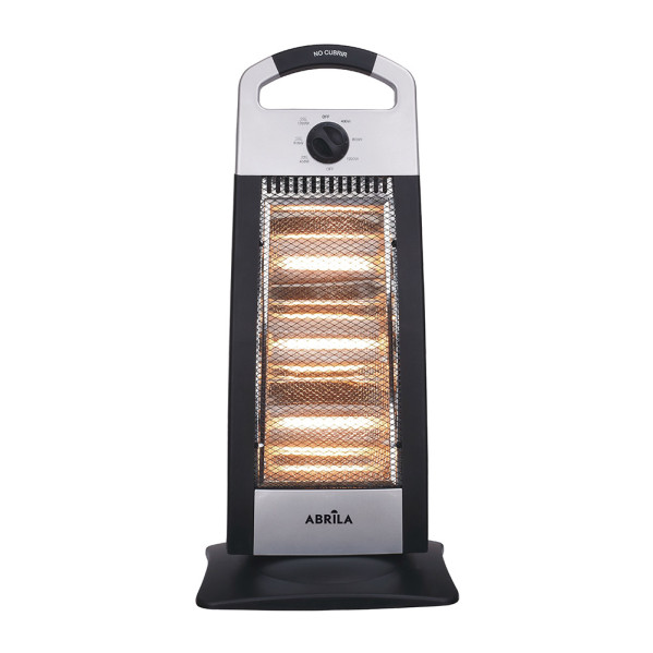 estufa Elect.candente 1200w  Negro/plata 3potencias Oscilante 3elementos,asa Y Antivuelco 62x28x24cm