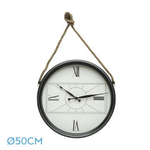 Reloj De Pared Zaman Negro 50d C/cuerda  Agujas Espada