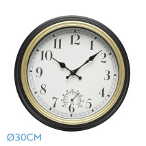 Reloj De Pared Horacio Negro-oro 30d Mov.continuo