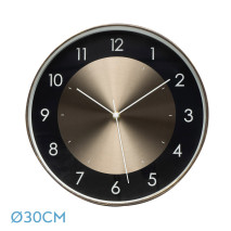 Reloj De Pared Berwin Aluminio-negro 30d Movimiento Continuo