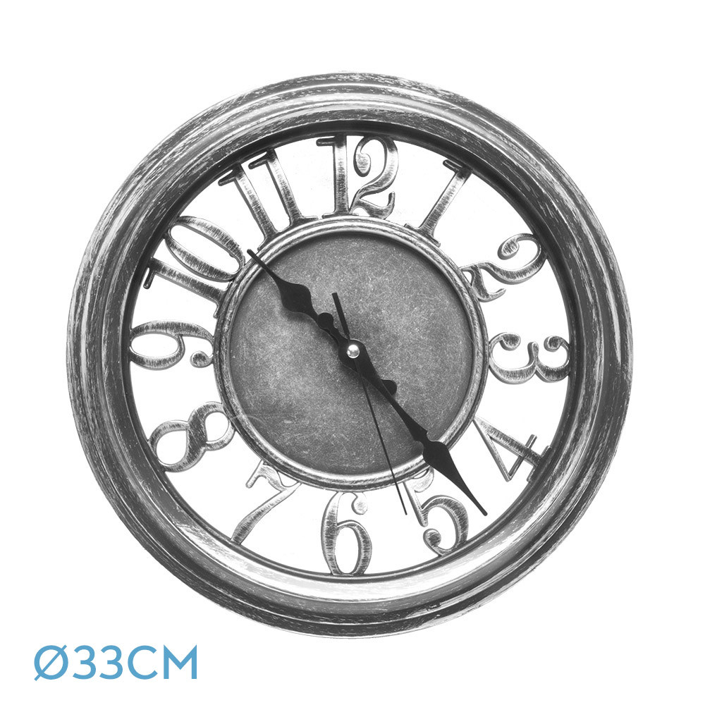 Reloj De Pared Limbo Negro / Plata 33d Mov.continuo