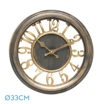 Reloj De Pared Limbo Cuero envejecido 33d Mov.continuo