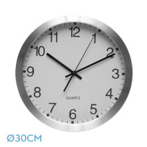 Reloj De Pared Cronus Aluminio-blanco 30d Movimiento Continuo