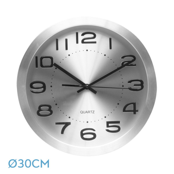 Reloj De Pared Cronus Aluminio-plata 30d  Movimiento Continuo