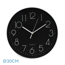 Reloj De Pared Tiempo Blanco-negro 30d  Movimiento Continuo