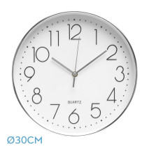 Reloj De Pared Tiempo Plata 30d Mov.continuo