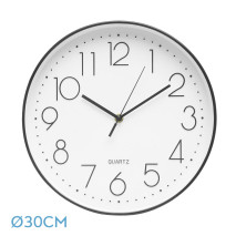 Reloj De Pared Tiempo Negro 30d Mov.continuo