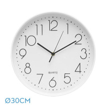 Reloj De Pared Tiempo Blanco 30d Mov.continuo
