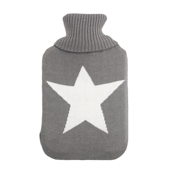 bolsa Agua Caliente Mimo 1,7l Forro Bla/gris Estrella 20x32x4cm Flexible Agradable Al Tacto