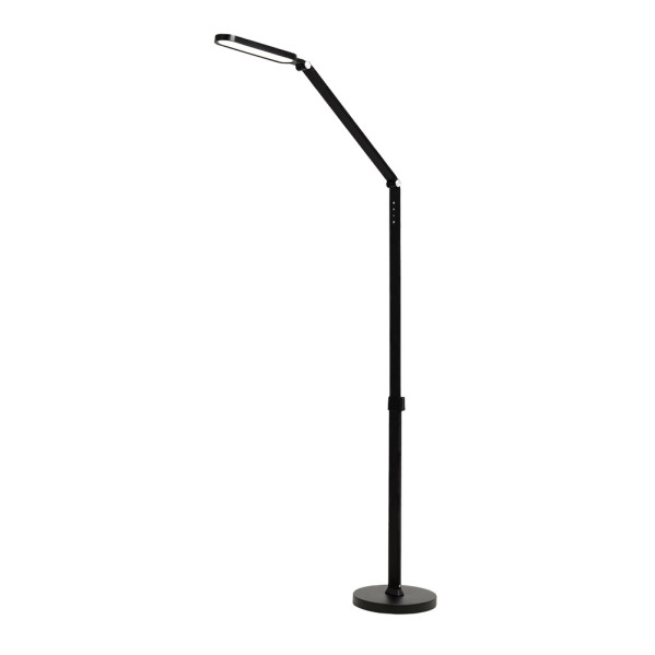 pie Salon Draga 13w 3000-4500-6000k Negro 1100lm Articulable Int.regulable Tactil 152x23x43cm