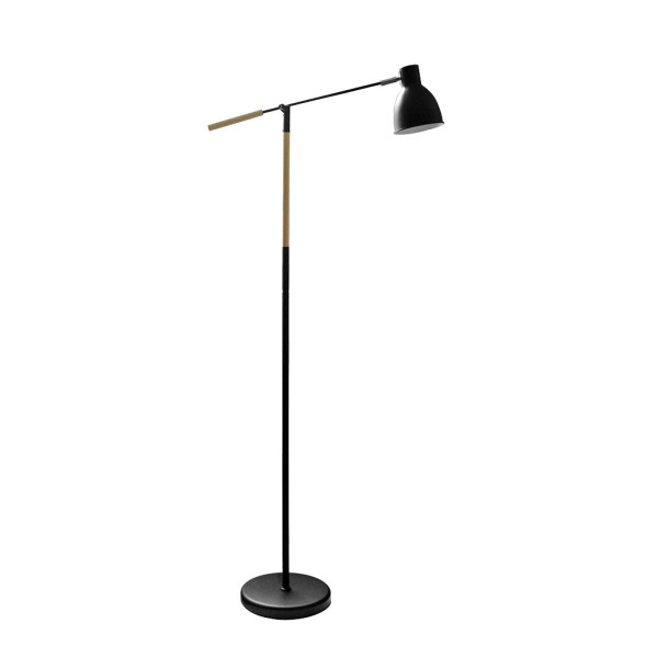 pie De Salon Acople 1xe27 Negro/haya Orientable 360Âº Articulable 137x25,5x55 Cm