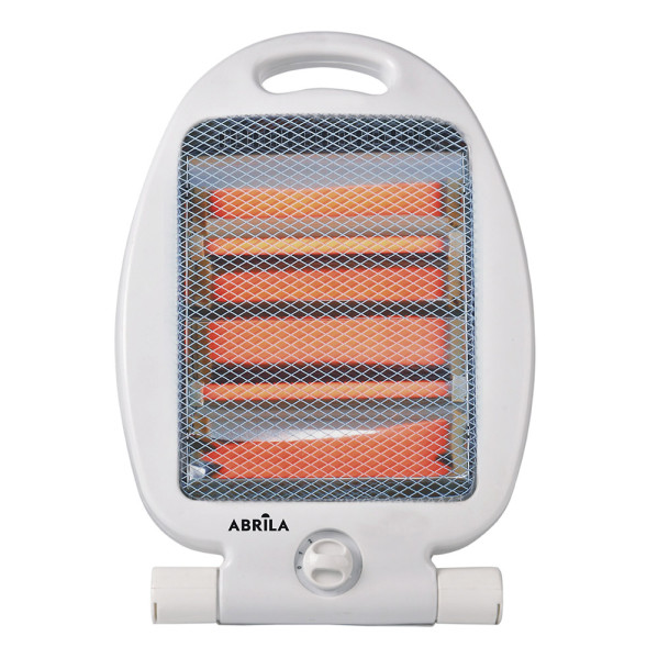 Estufa Electde Cuarzo Igneo 800w Blanco 2potencias Portatil Casa 2elementos Antivuelco 375x235x16cm