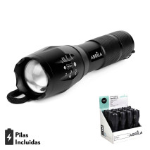 Linterna Led Aluminio Centello Negra 5encend.+zoom 300lm Ip44 C/asa 13,5-15,5x3,6d