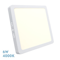 Downlight Superficie Cuadrado Selenita 6w 4000k Blanco  540 Lm 2,8x12x12 Cm