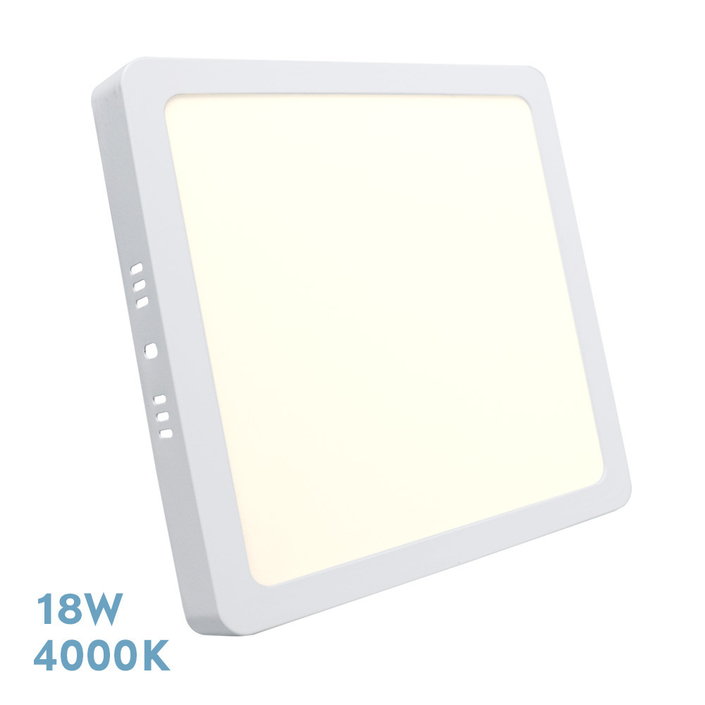 Downlight Superficie Cuadrado Selenita 18w 4000k Blanco 1620 Lm 2,8x22,5x22,5 Cm
