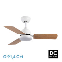 Ventilad Dc Portico 20w Blanco 3aspas Blanco/haya 6vel. 3000k,4000k,6500k 2350lm Remoto, Memoria, Temporizador 91,4d