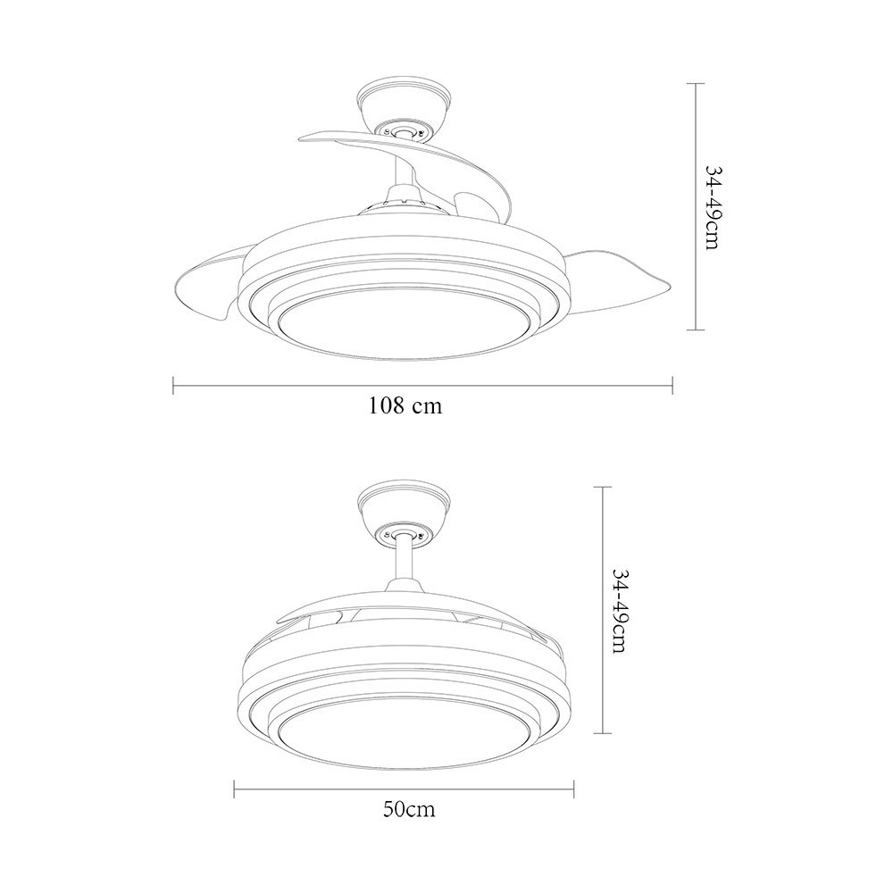 ventilador dc ibe 72w 6117lm blanco 3asp desp 108d 3000 4000 6000k remoto memoria temporiz