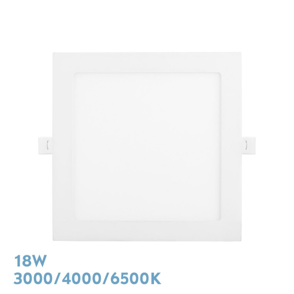 Downlight Empotrar Abaco 18w 3000-4000-6500k Blanco 1620lm Cuadrado 1,3x22,5x22,5cm Corte 20d