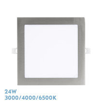 Downlight Empotrar Abaco 24w 3000-4000-6500k Niquel 2160lm Cuadrado 1,3x22,5x22,5cm Corte 20d