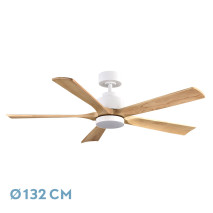 Ventilador Dc Cairo 24w 2400lm Blanco/hay 5asp 132 D 3000k,4500k,6000k,remoto+tempor+memori