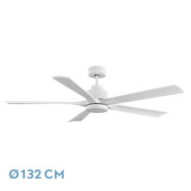 Ventilador Dc Cairo 24w 2400lm Blanco 5aspas 132d 3000k,4500k,6000k, Remoto+temporizado+memoria