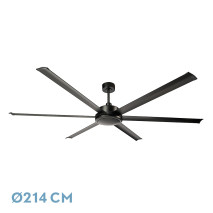 Ventilador Dc Sanson Negro Sin Luz 6asp 214d C/remoto Y Temporizador