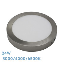 Downlight Superf.diorita 24w 3000k-4000k-6500k Niquel 2160lm 3,5x29x29 Cm