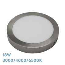 Downlight Superf.diorita 18w 3000k-4000k-6500k Niquel 1620lm 3,5x22x22 Cm