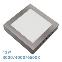 Downlight Superf.gabro 12w 3000k-4000k-6500k Niquel 1080lm 3,5x17x17 Cm