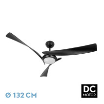 Ventilador Dc Tarento 24w Negro 3asp.6ve 132d 2424 Lm 3000-4000-6500k Remo+reg.int+temp+mem