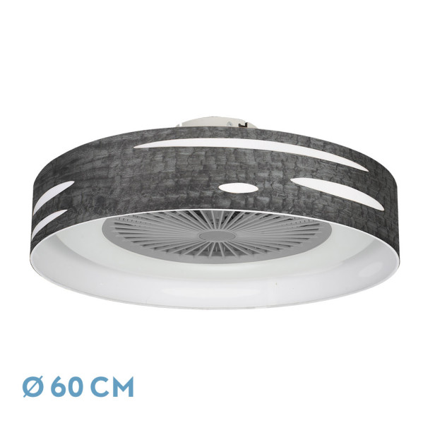 ventilador Odra 72w Madera Negra 60d 3000-4000-6000k 5 Asp 8000lm Remoto, Reg Int, Temporizador