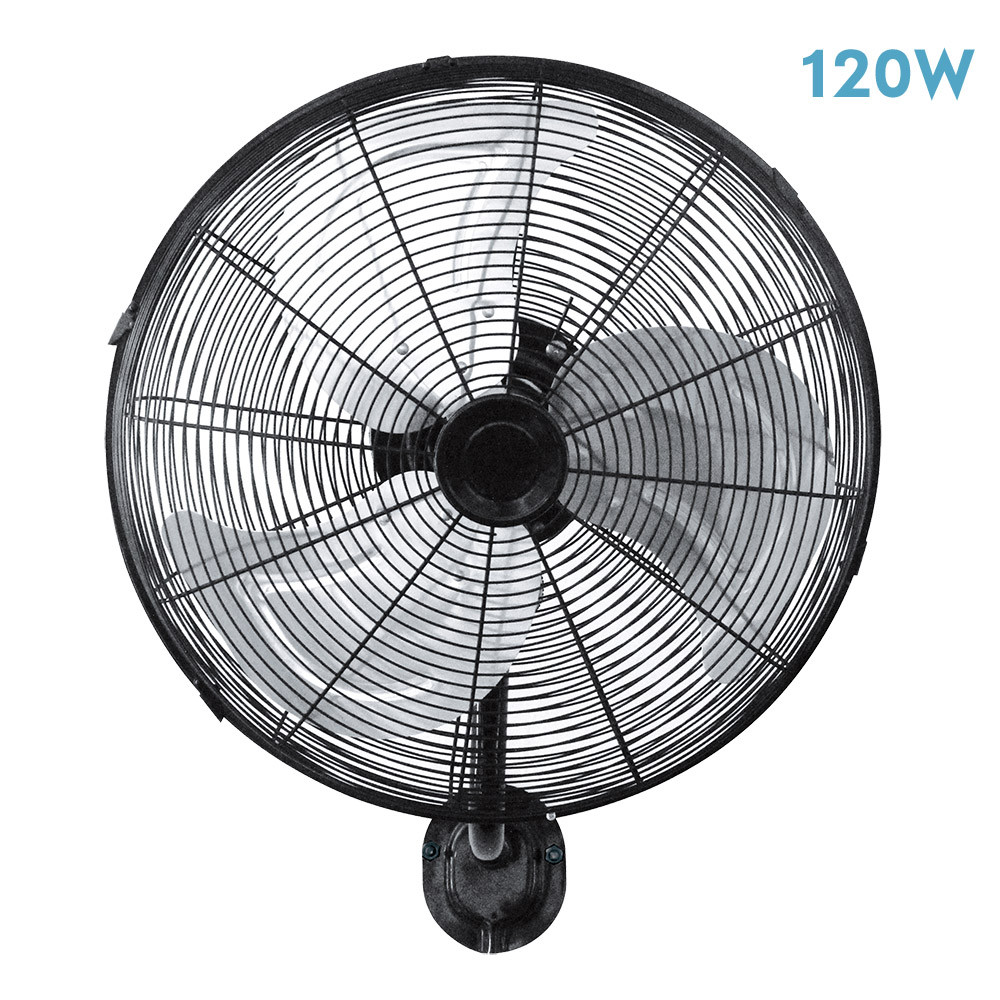 Ventilador Pared Arrecife 120w Negro/plata 55d 3 Velocidades Orientable Y Oscilante