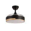 Ventilador Dc 48w Olimpia Negromadera 3aspas 91d 4800 Lm 6vel 3000k4500k6000k remototemporizadormemoria