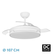 Ventilador Dc Papiro 59w Blanco 3aspas desp.107d 6980lm 3000k,4000k,6000k Remoto+ Memoria+ Temporizador