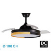 Ventilador Dc Emperador 72w Negrohaya 3aspas Desplegables 108d 7200lm 3000-4000-6000k Remoto Memoria Temporizador