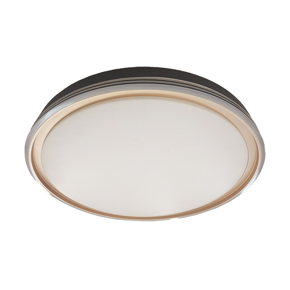 Plafon Picola 60w 3000-4200-6500k Negro/oro 7x50x50cm 5400lm C/remoto