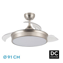 Ventilador Dc Cala Niquel 48w 4800lm 3asp.desp 91d 6 Velocidades 3000-4000-6000k Remoto+temporiza+memoria