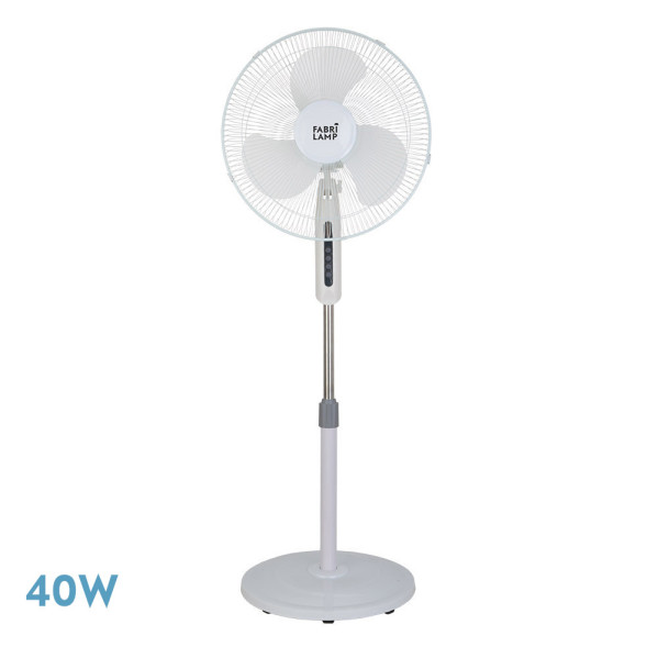 Ventilador De Pie Etesio Blanco 3 Velocides 40w Oscilante 3 Aspas blancas Regx43x40 Cm