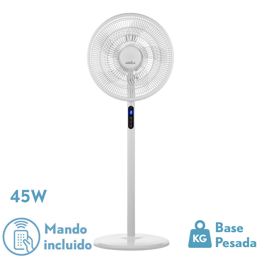 Ventilador De Pie Icono Blanc 3vel 45w 119x44x40 Cm Oscilante 5asp.c/ Remoto,temporizador