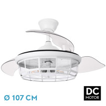 Ventilador Dc Tornado Blanco 5xe27 107d 3aspas Desplegables 6velocidades C/remoto