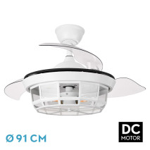 Ventilador Dc Tornado Blanco 3xe27 91d 3aspas Desplegables 6velocidades C/remoto Y Temporizador