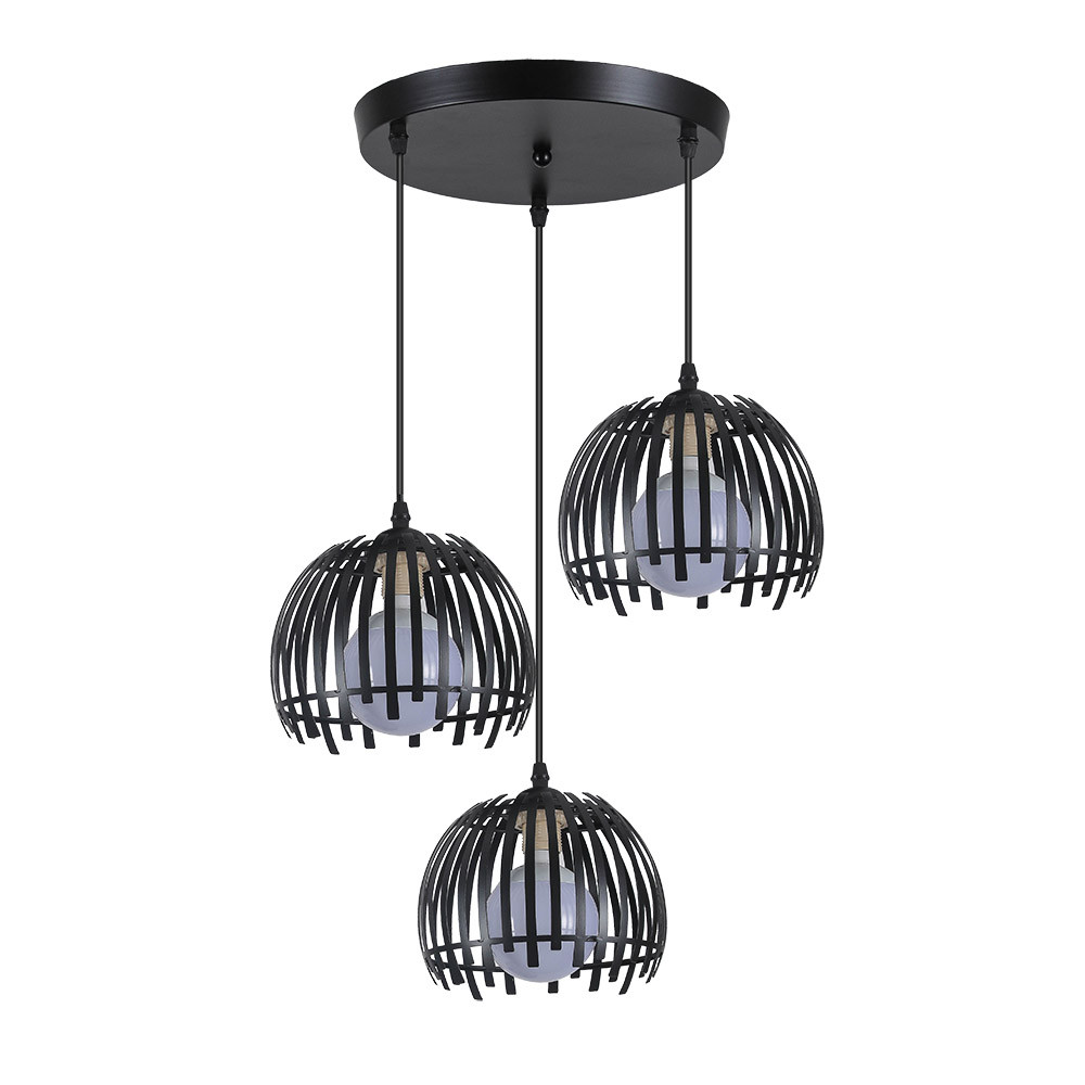 Plafon Latina Negro 3xe27 Regx40x40cm