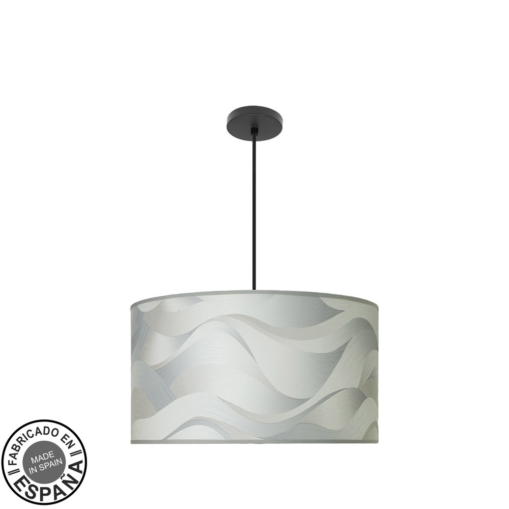Colgante Moda 3xe27 Negro/ola Gris Regx50x50cm C/difusor