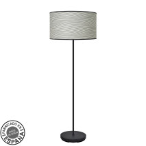 Pie Salon Moda 1xe27 Negro/surco Gris 163x40x40cm