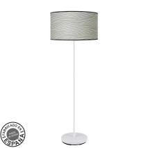 Pie Salon Moda 1xe27 Blanco/surco Gris 163x40x40cm