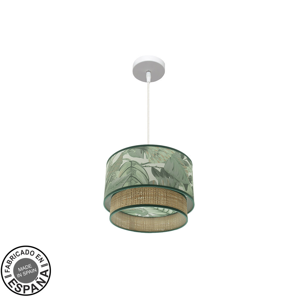 Colgante Congo 30d 1xe27 Blanco/verde-natural