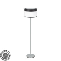 Pie Salon Cloe 1xe27 Cromo/blanca-madera Negra162x40x40  cm